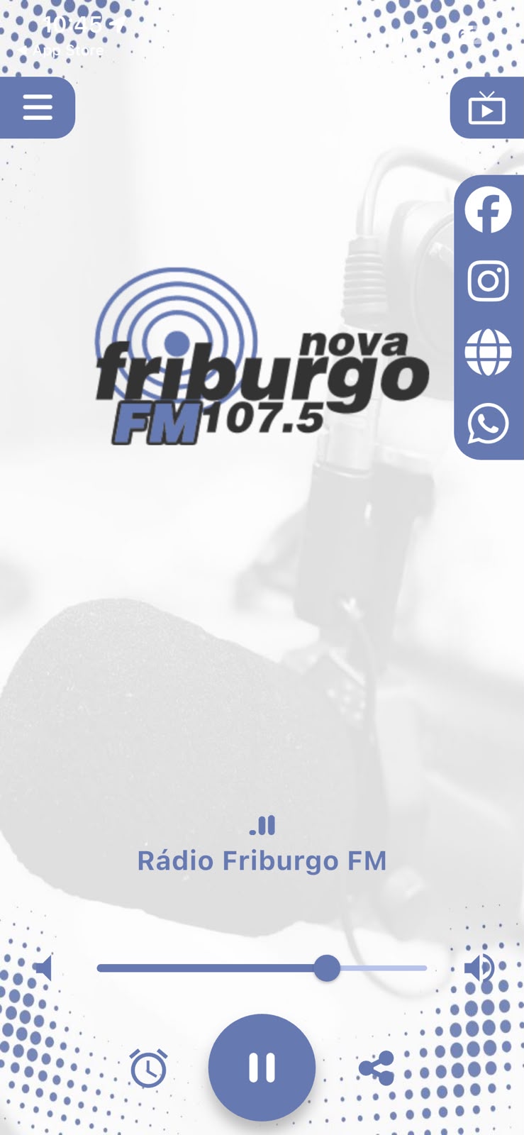 Tela do aplicativo Rádio Friburgo FM